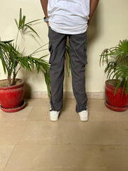 LOOSE FIT POWER STRECH CARGOS GREY COLOUR