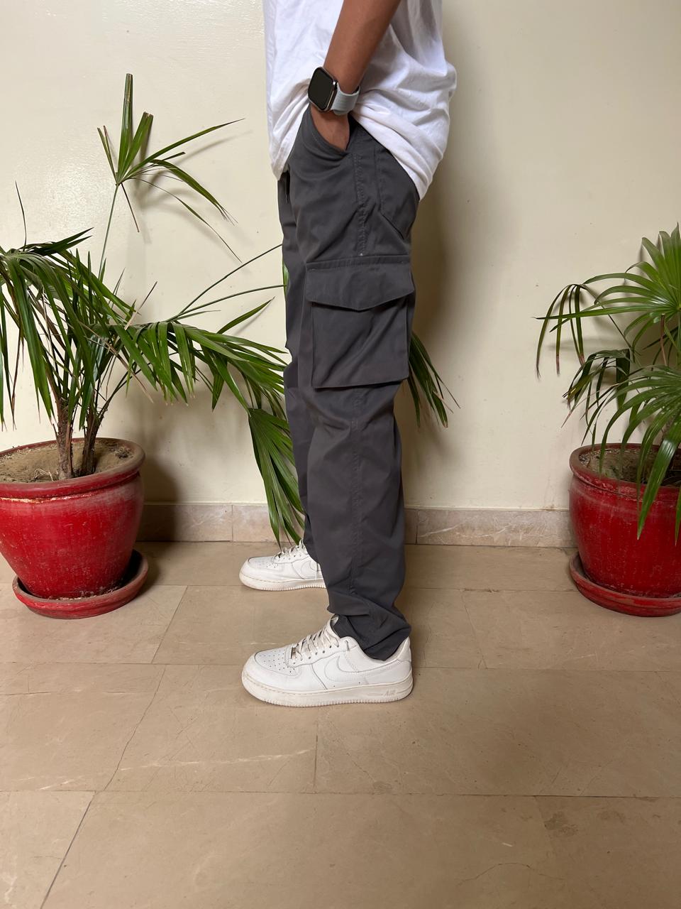 LOOSE FIT POWER STRECH CARGOS GREY COLOUR