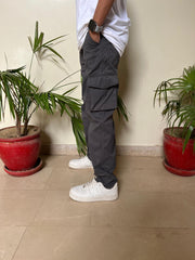 LOOSE FIT POWER STRECH CARGOS GREY COLOUR