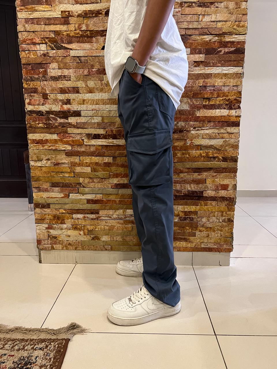 LOOSE FIT POWER STRECH CARGOS PATROL BLUE COLOUR