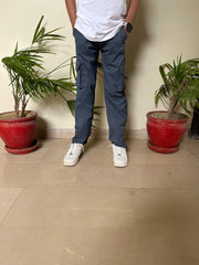 LOOSE FIT POWER STRECH CARGOS PATROL BLUE COLOUR