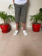 3 QUARTER POWER STRECH LIGHT GREEN SHORTS