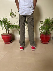 LOOSE FIT POWER STRECH CARGOS LIGHT GREEN COLOUR
